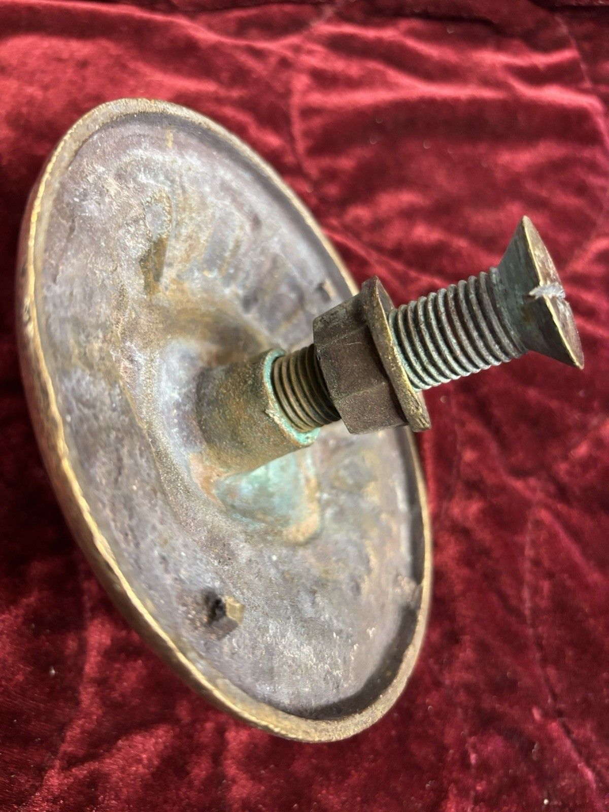 Large Solid Bronze Front Door Pull Handle Reclaimed Period Antique Bolts Patina photo buy