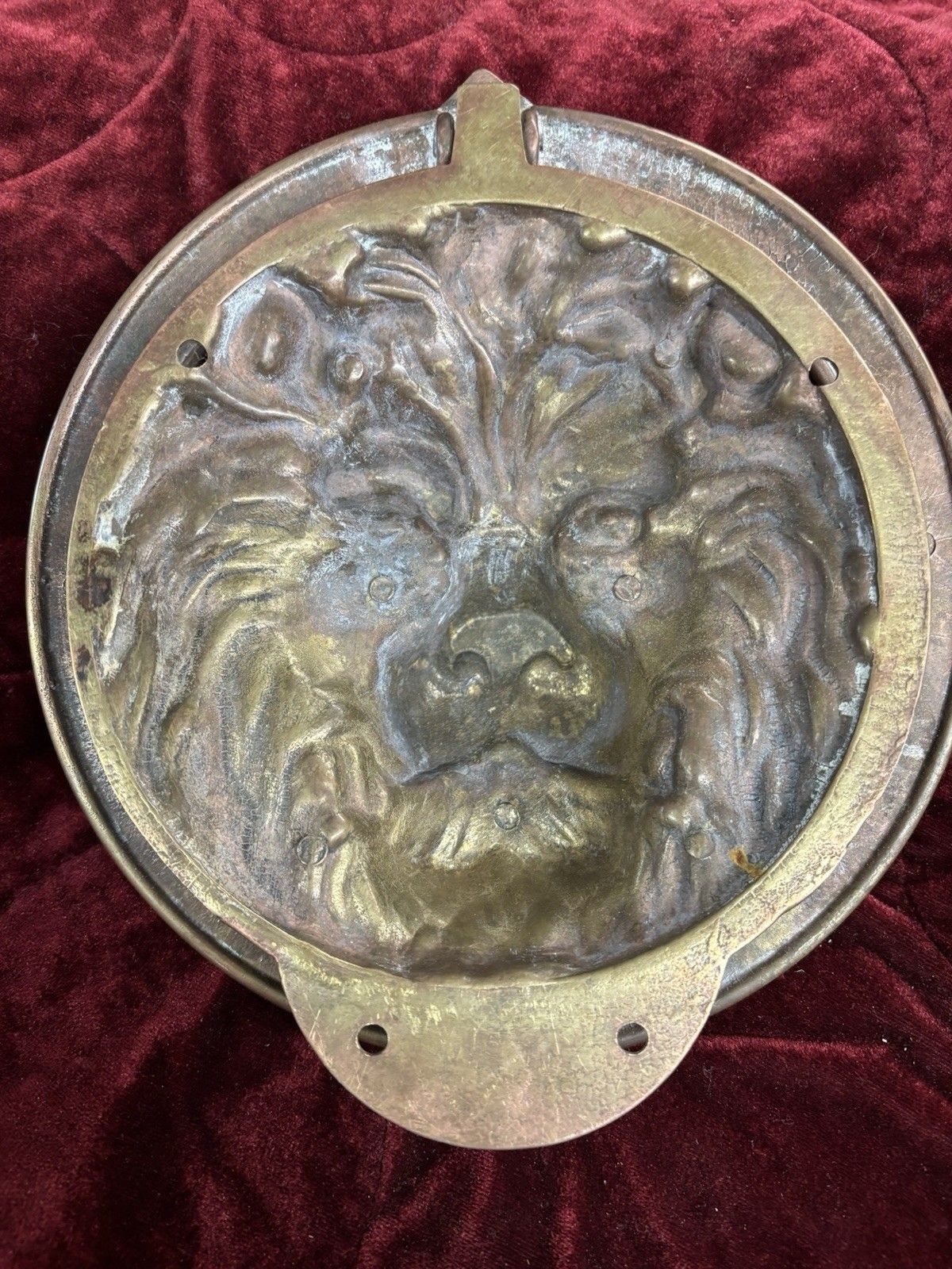 Huge Antique Solid Brass Front Door Knocker Period Reclaimed Manor Cast Metal photo vintage