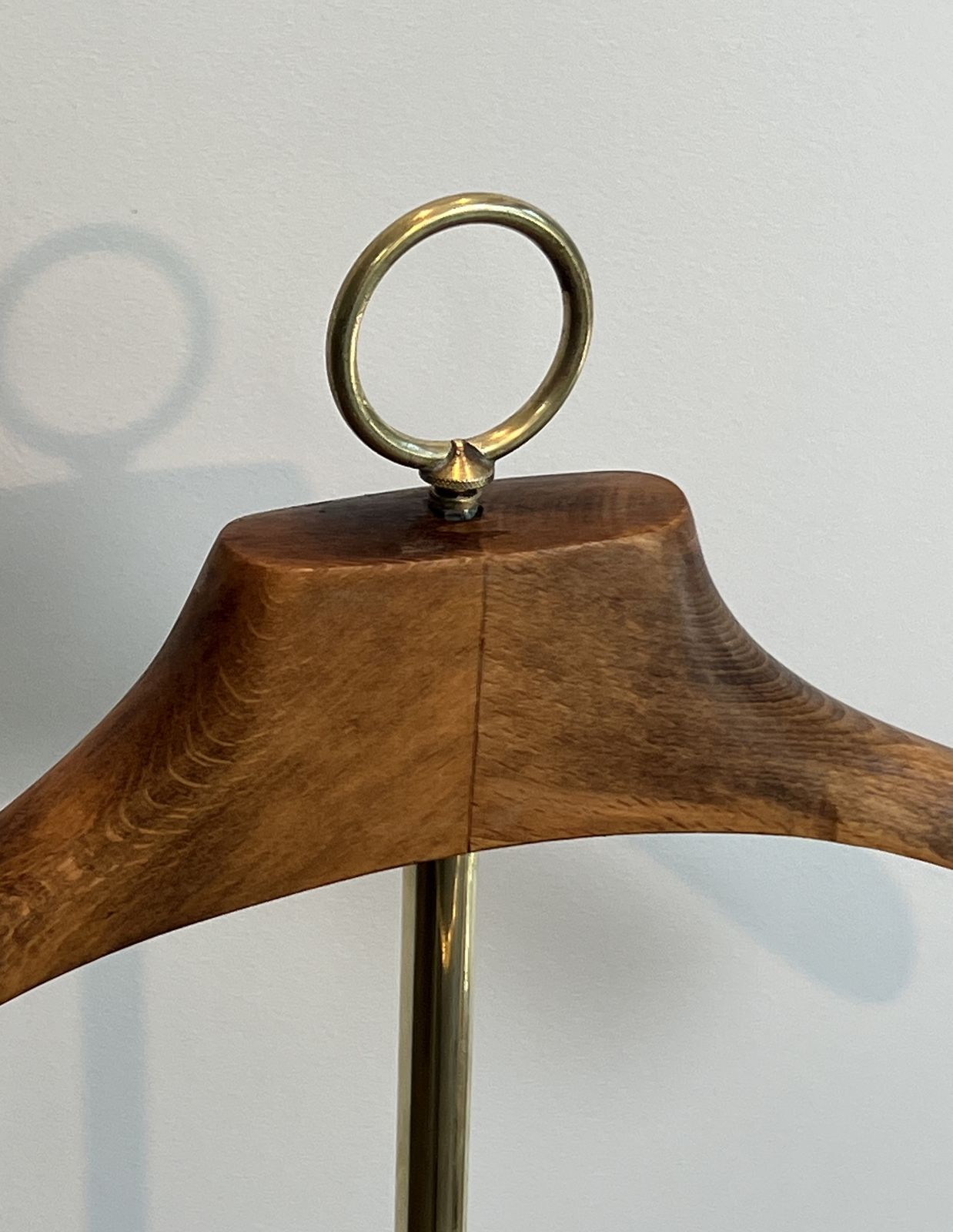 Neoclassical Style Folding Valet Stand In Brass And Wood photo 1650.0