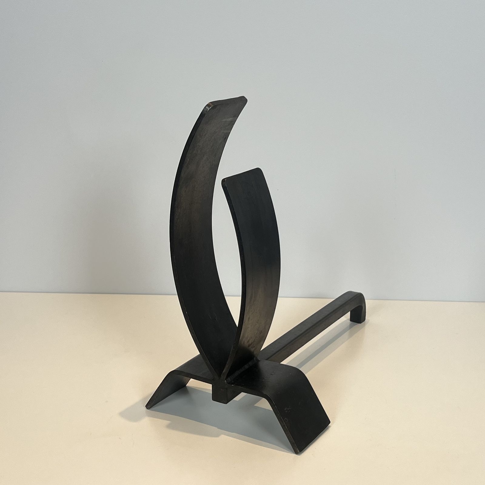 Pair Of Modernist Steel And Wrought Iron Andirons photo buy