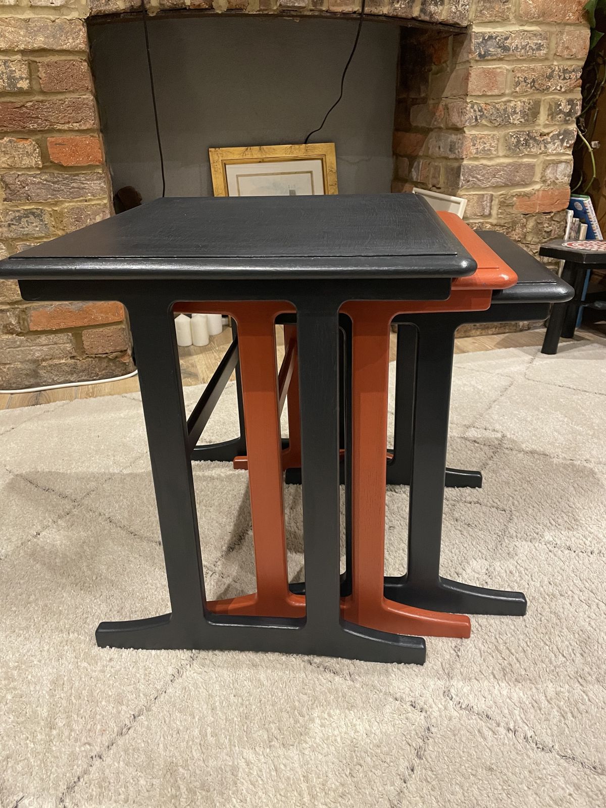 Nest Of Mid Century Painted Tables photo Furniture