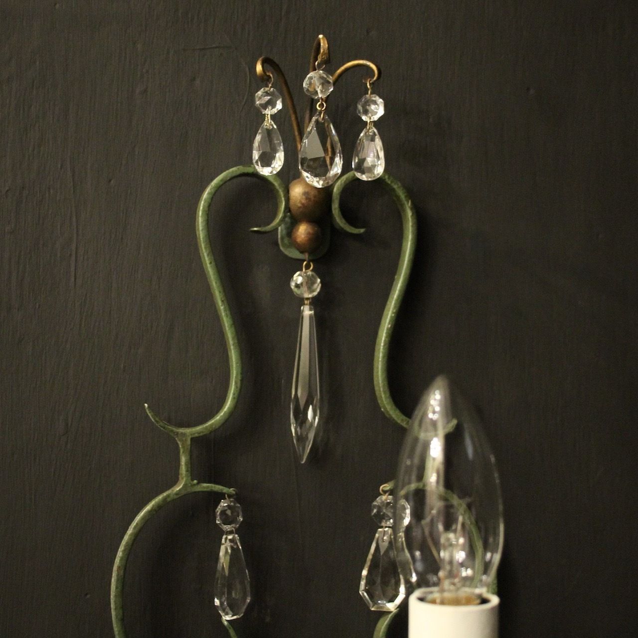 photo for sale French Set Of 4 Arm Wrought Iron Wall Lights