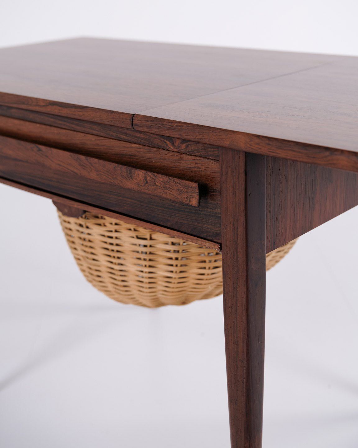 Foldable Sewing Table With Drawer   Rosewood   Johannes Andersen   Silkeborg Furniture Factory   1960s photo vinterior