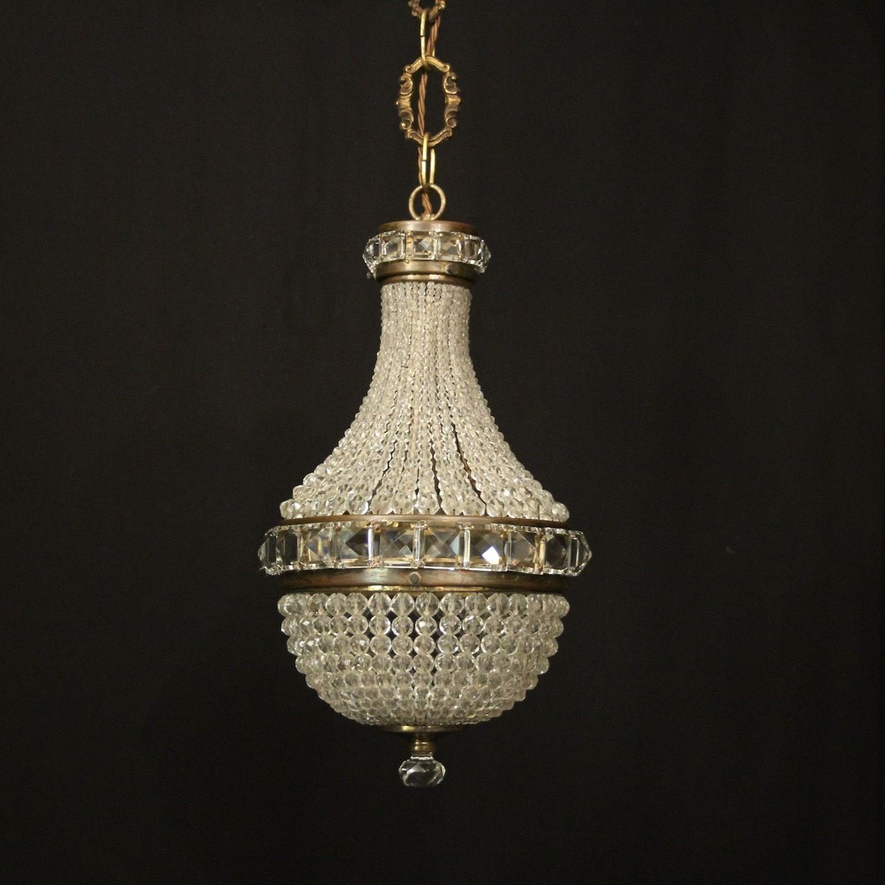 French Tent & Waterfall Single Light Chandelier