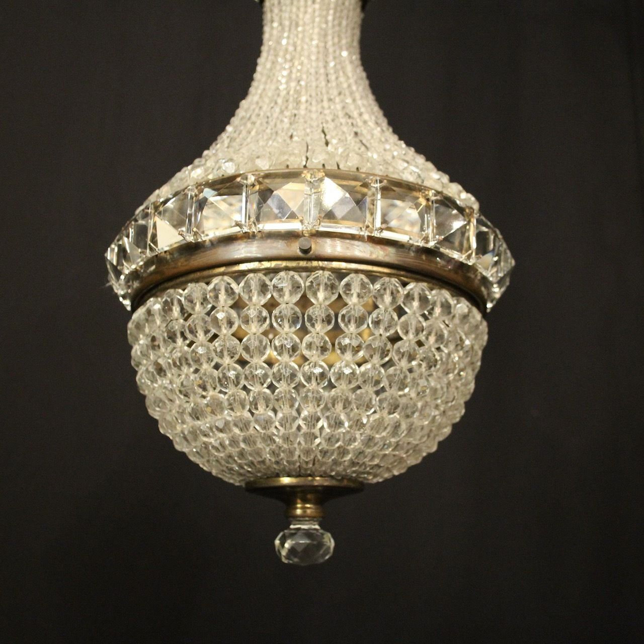 French Tent & Waterfall Single Light Chandelier photo 795.0