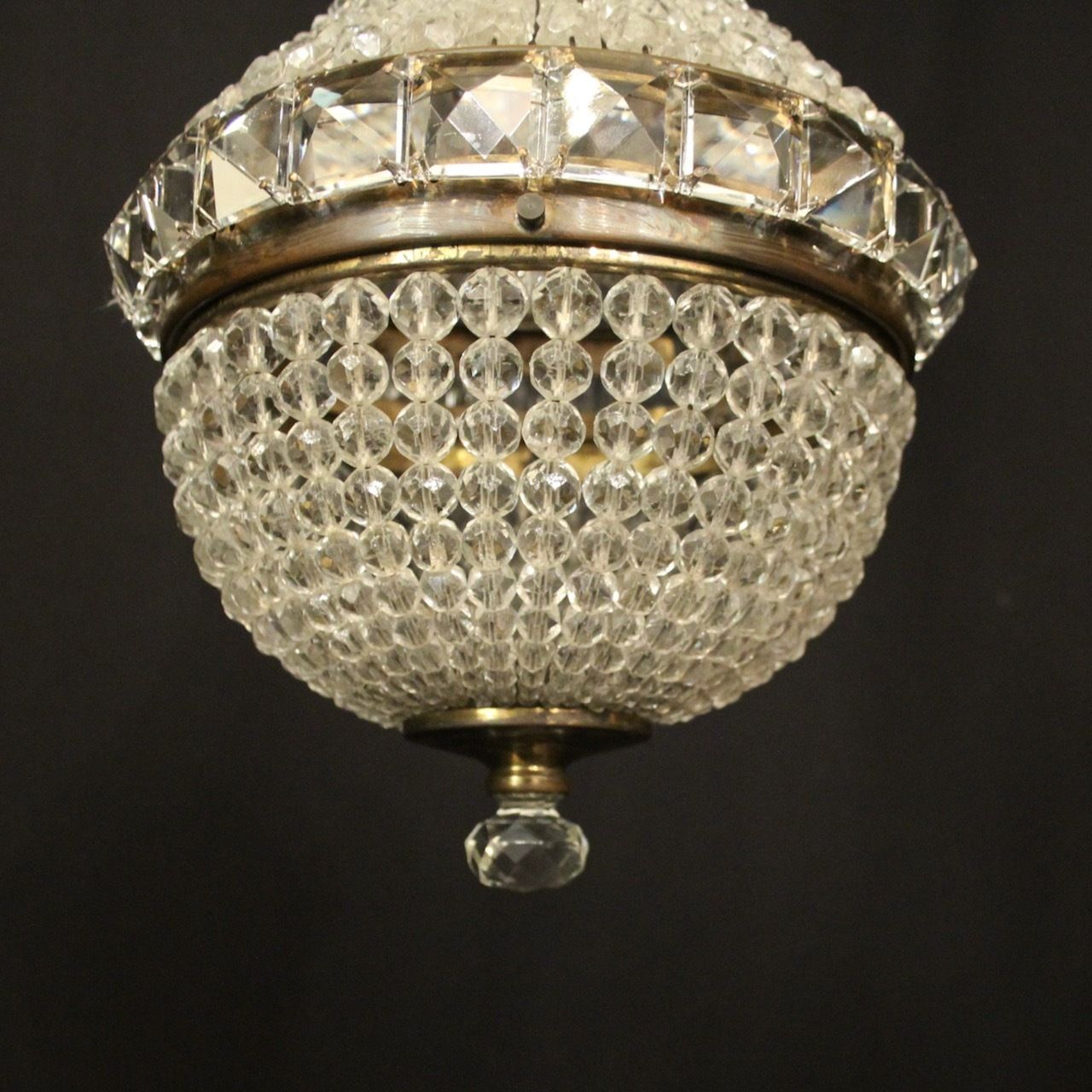 French Tent & Waterfall Single Light Chandelier photo vinterior