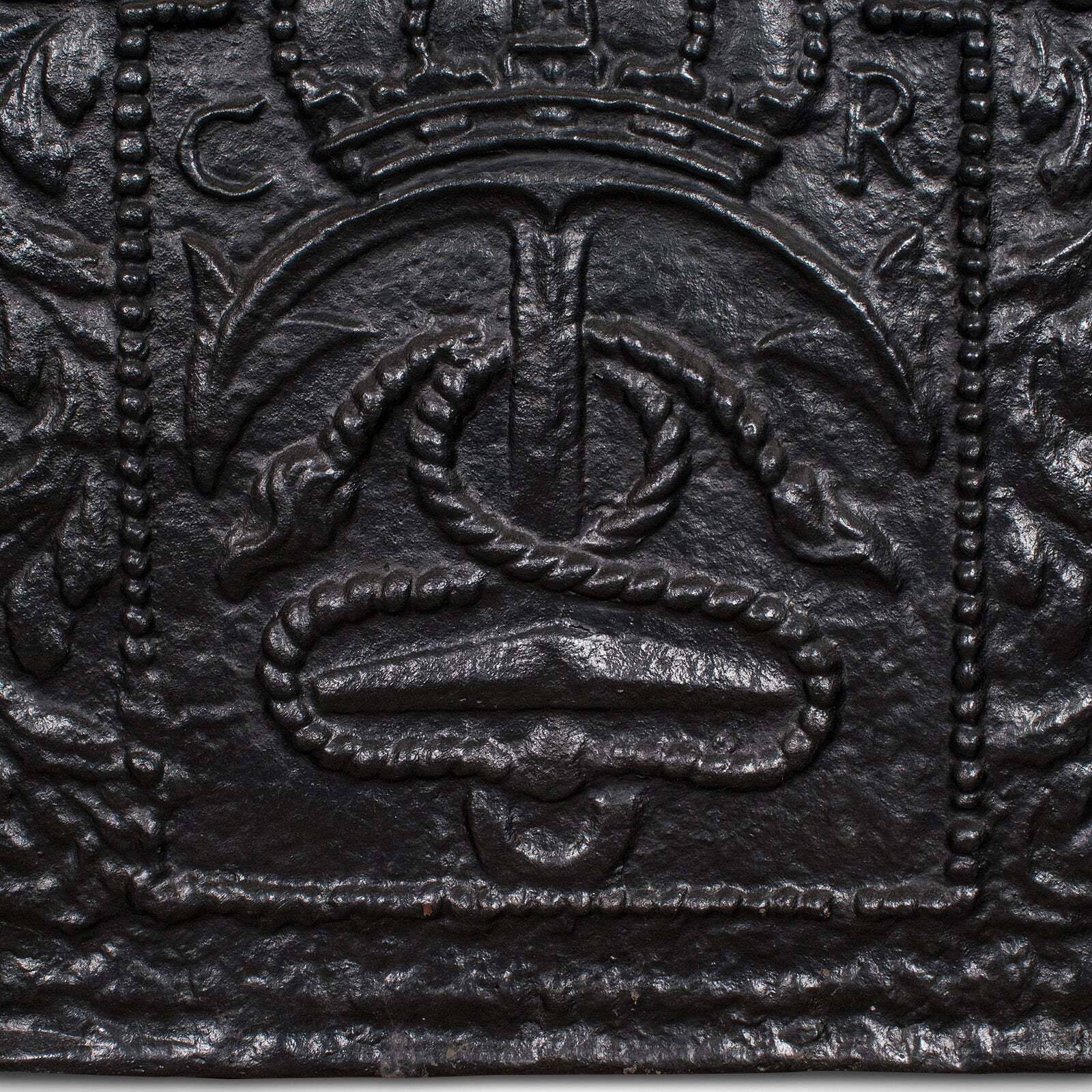 Antique Maritime Fire Back, English, Cast Iron Fireplace Reflector, Victorian photo vinterior
