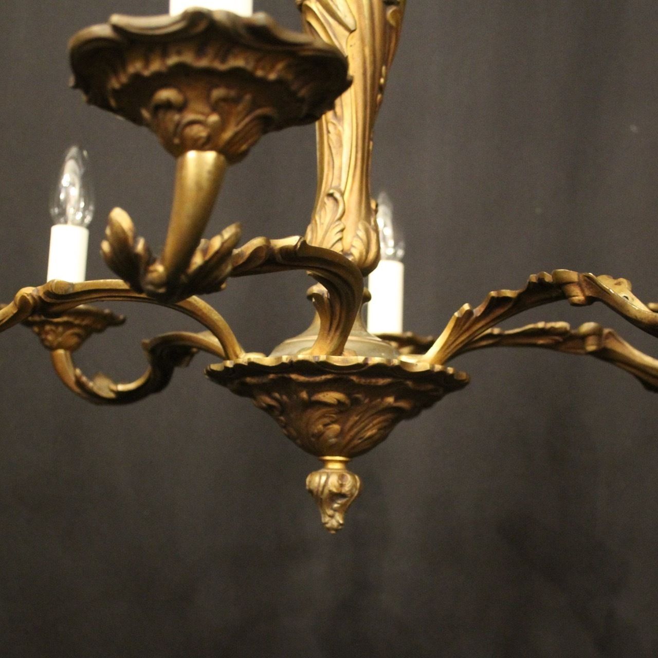 French Gilded Bronze 6 Light Antique Chandelier photo vinterior