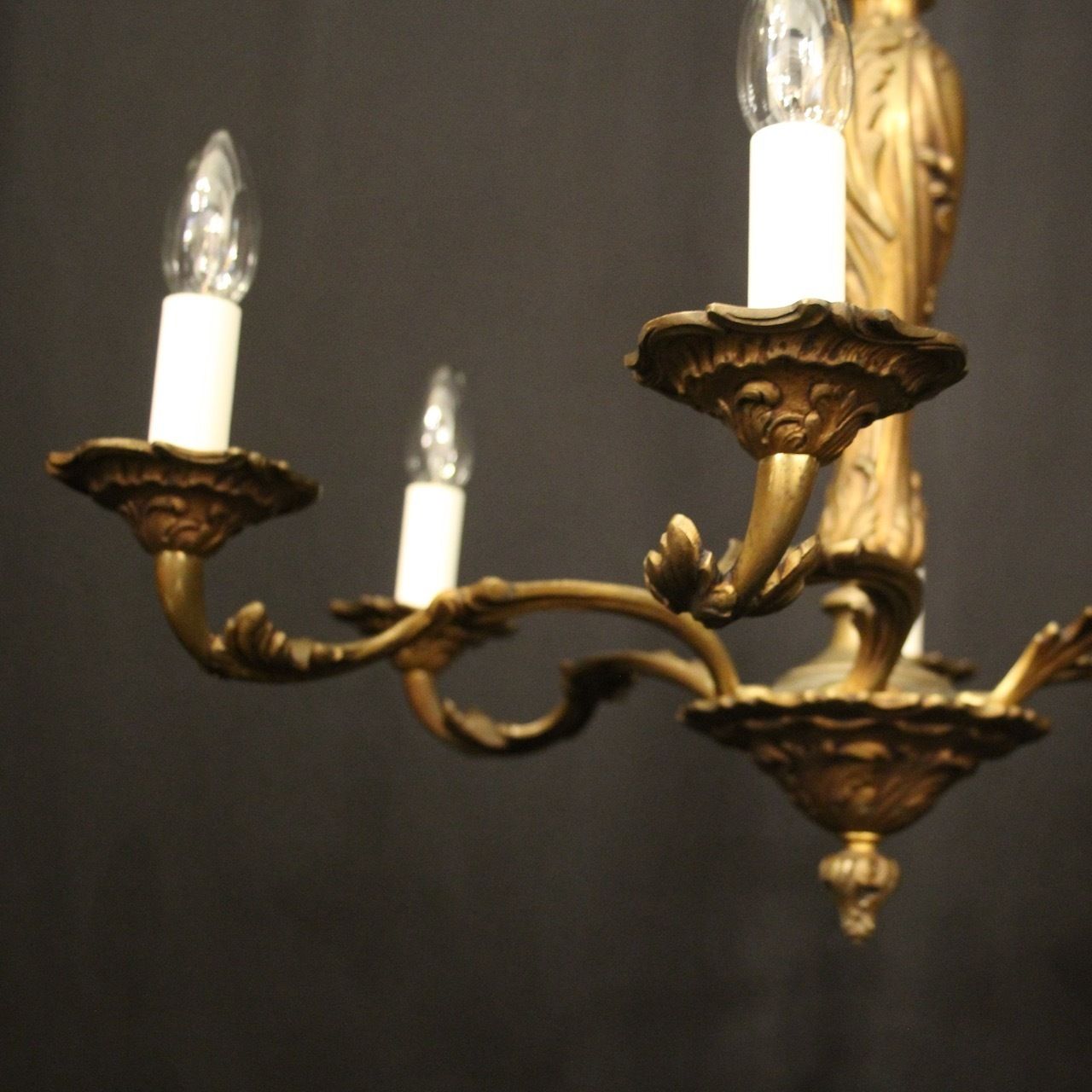 French Gilded Bronze 6 Light Antique Chandelier photo buy