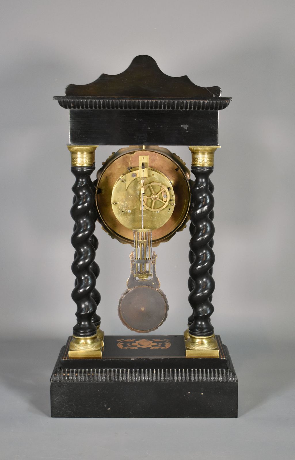 photo furniture French Portico Barley Twist Clock Napoleon III