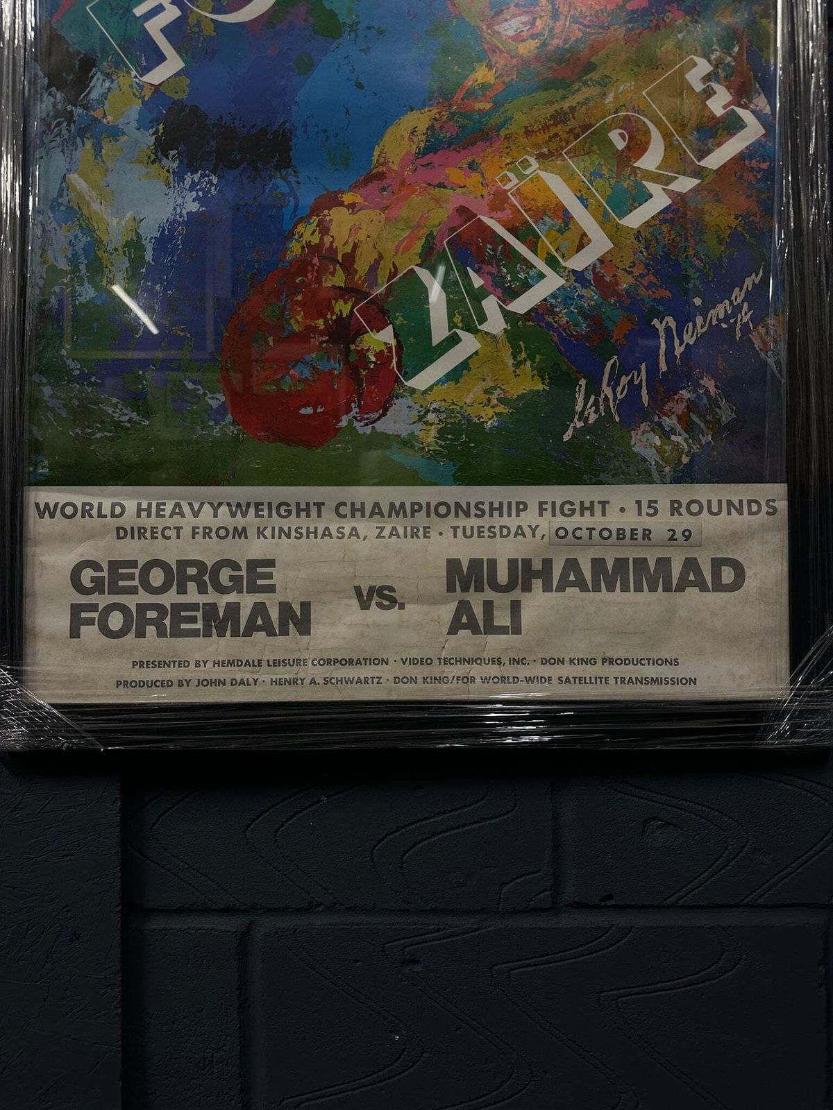 Leroy Neiman “Muhammad Ali Vs George Foreman” – Original Framed & Sealed Fight Poster photo 1800.0