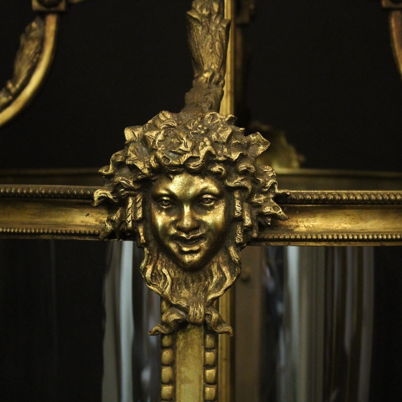 French Large Bronze Antique Hall Lantern photo buy