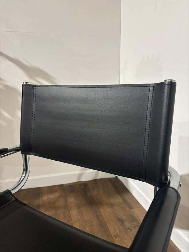 Contemporary Chrome & Faux Leather Armchair photo for sale