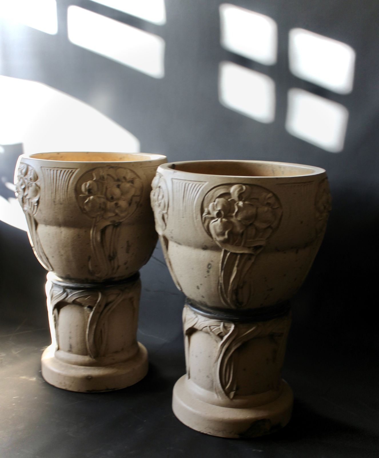 Pair Of Arts And Crafts Jardinieres By Lefco photo for sale