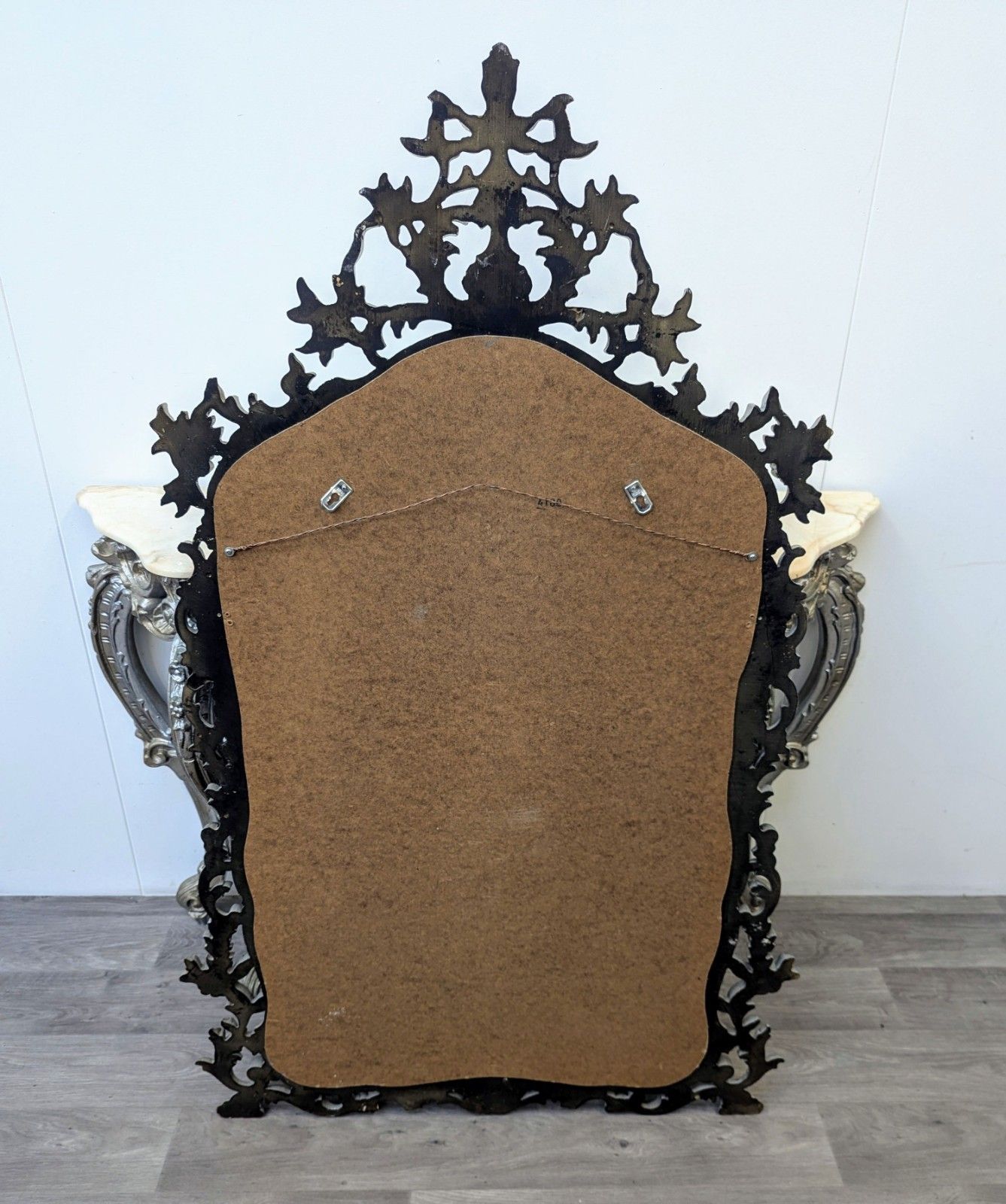 818.0 Vintage Rococo Style Silver And Gold Decorative Mirror Delivery Available 0067. photo