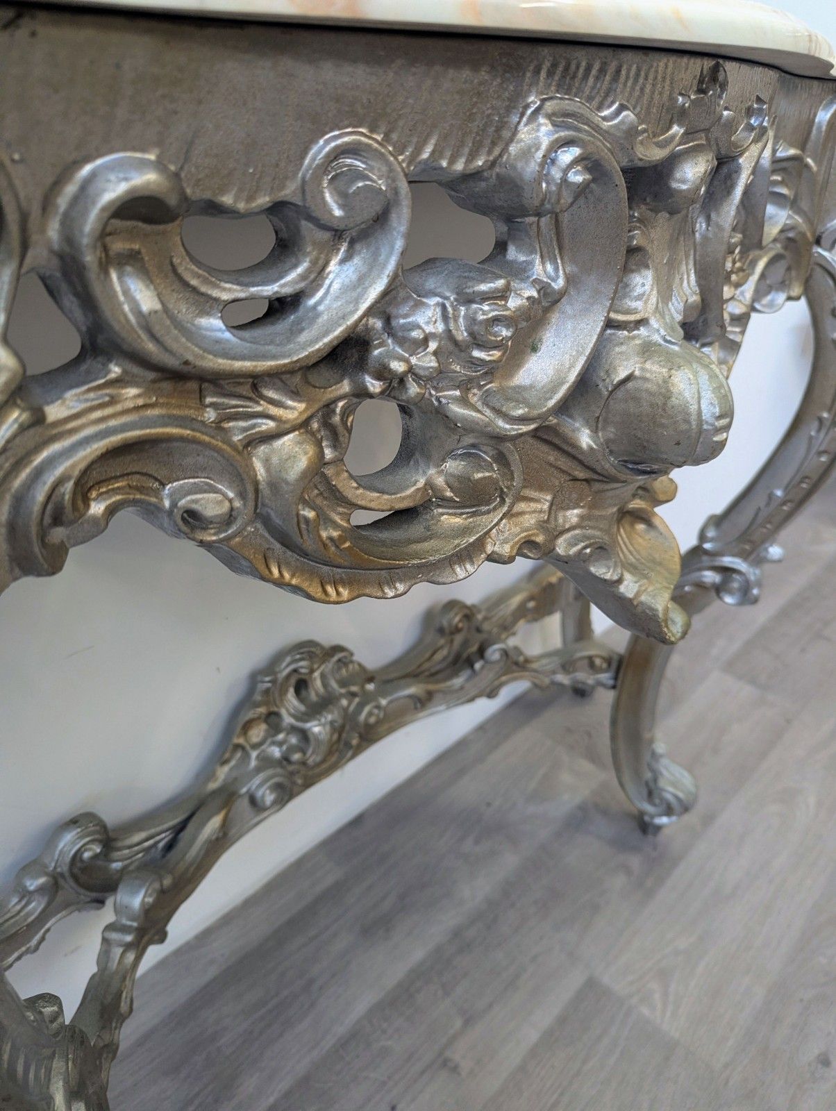 photo buy Vintage Rococo Style Silver And Gold Decorative Mirror Delivery Available 0067.