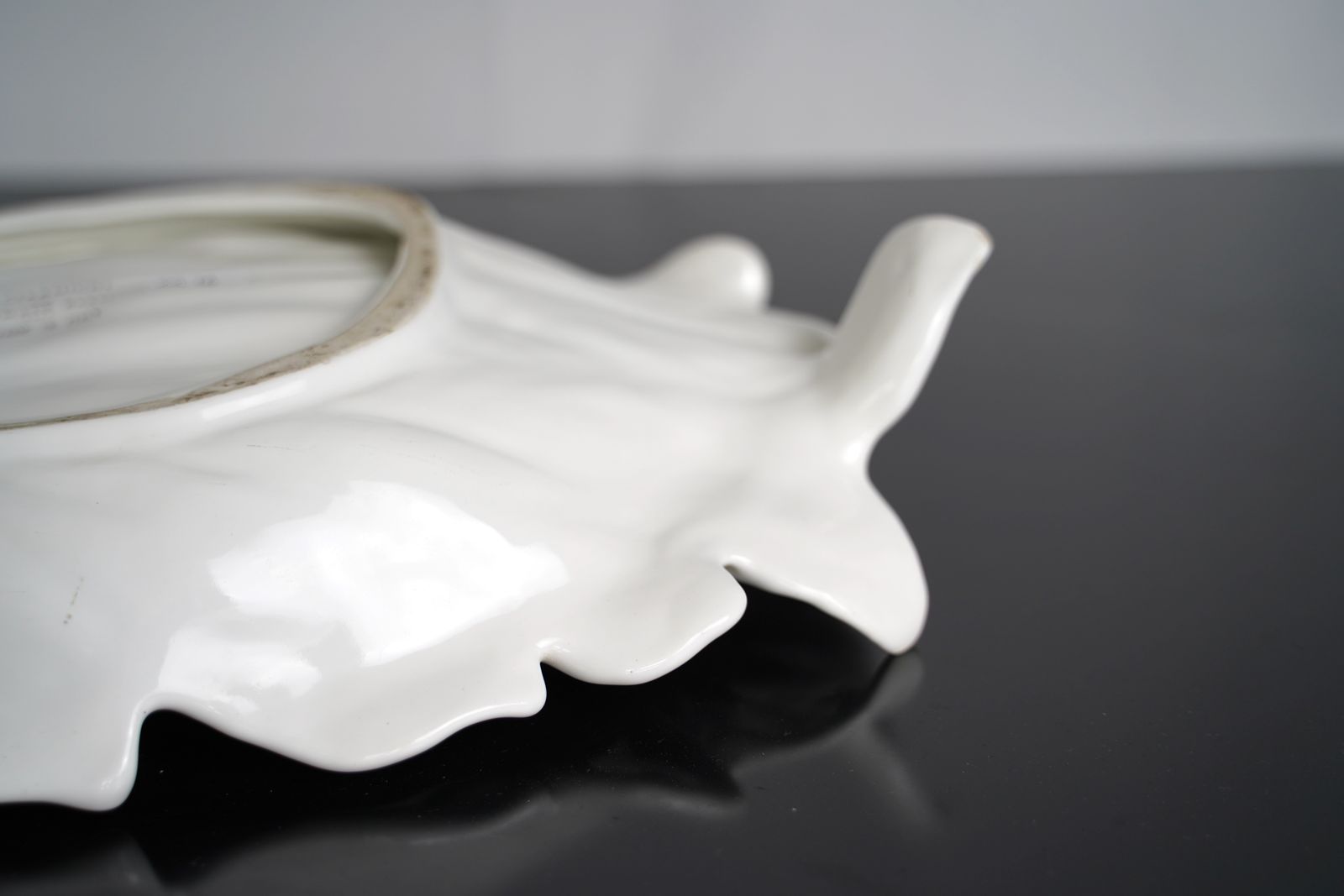 Large Tommaso Barbi White Ceramic Centerpiece, Italy, 1970s photo vintage