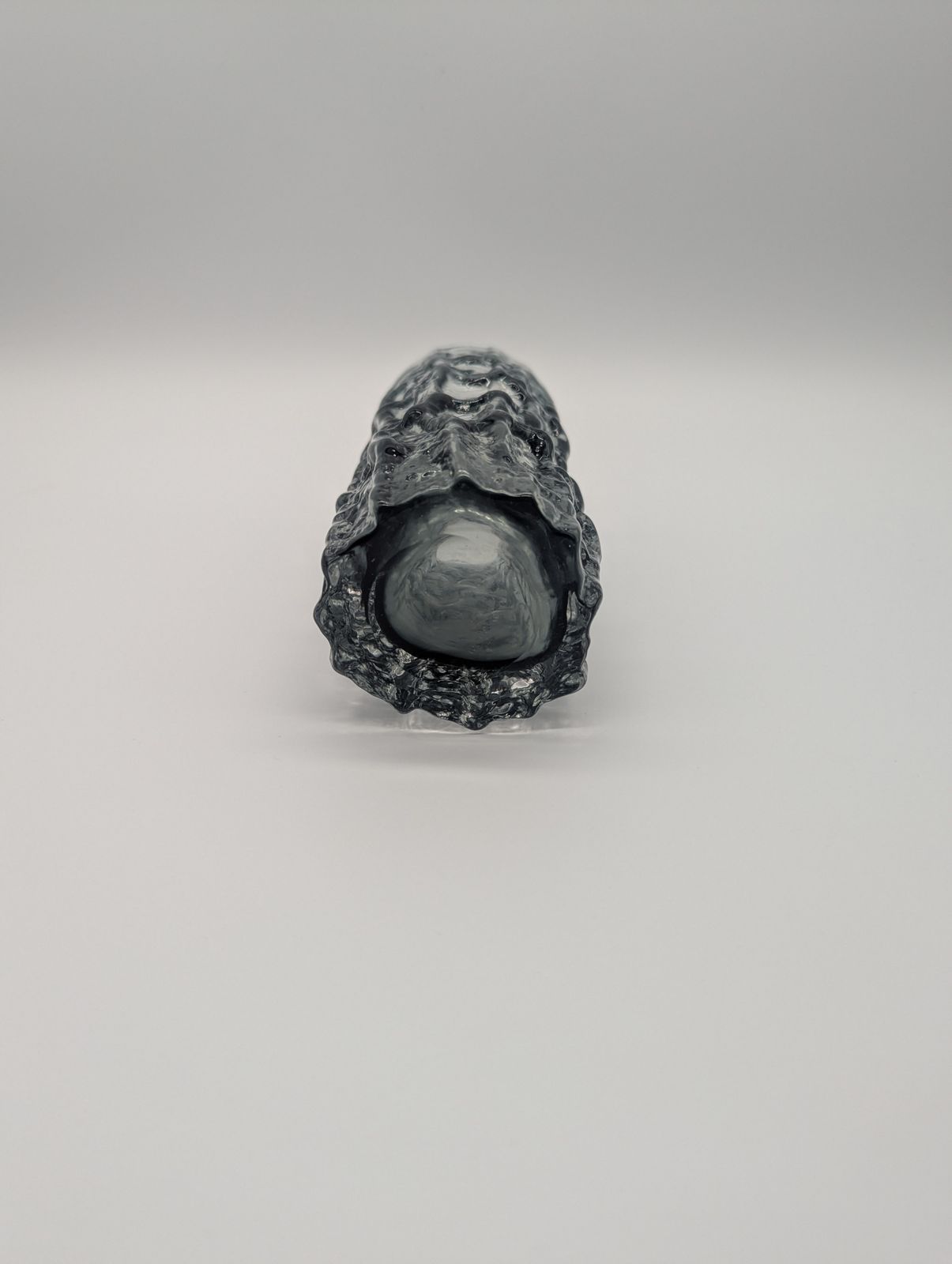 Whitefriars Glass | Geoffrey Baxter “Bark” Vase, Pewter, 15.3 Cm photo 175.0