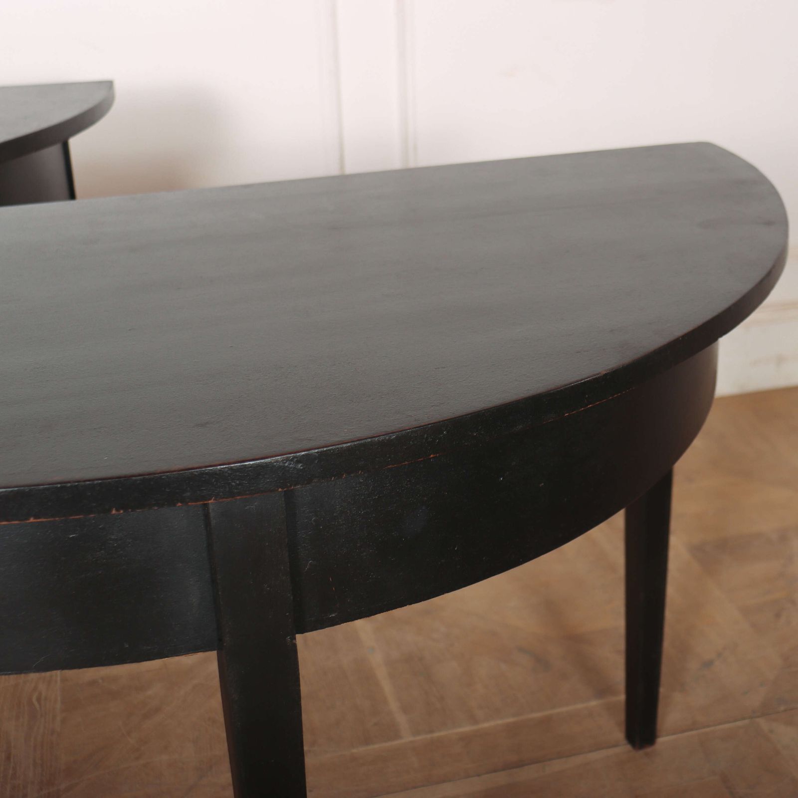 Pair Of English Demi Lune Console Tables photo Furniture