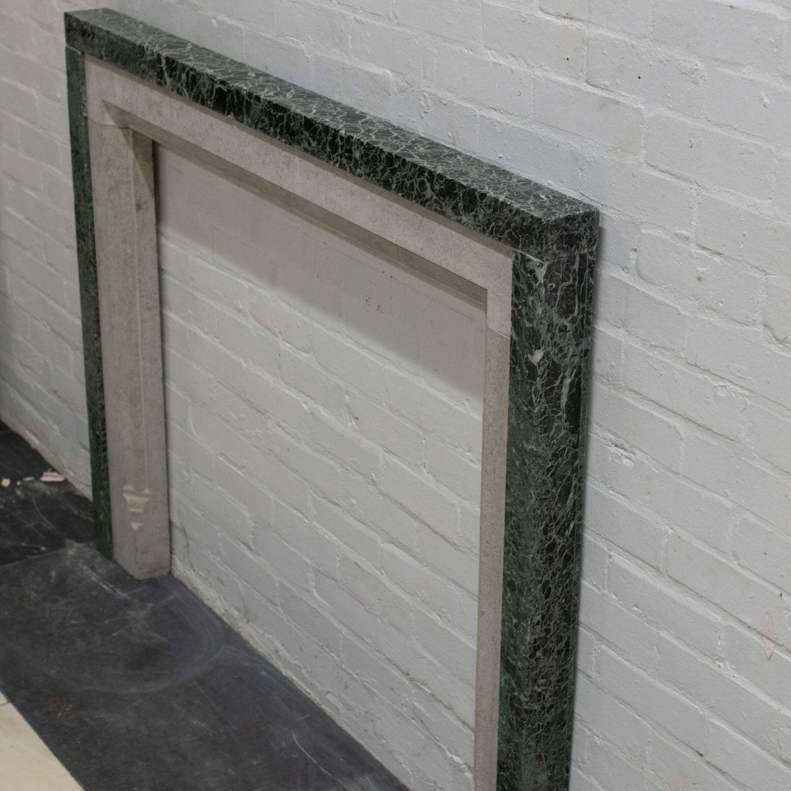 3250.0 Early 20th Century Portland Stone & Verdi Marble Fireplace Surround photo