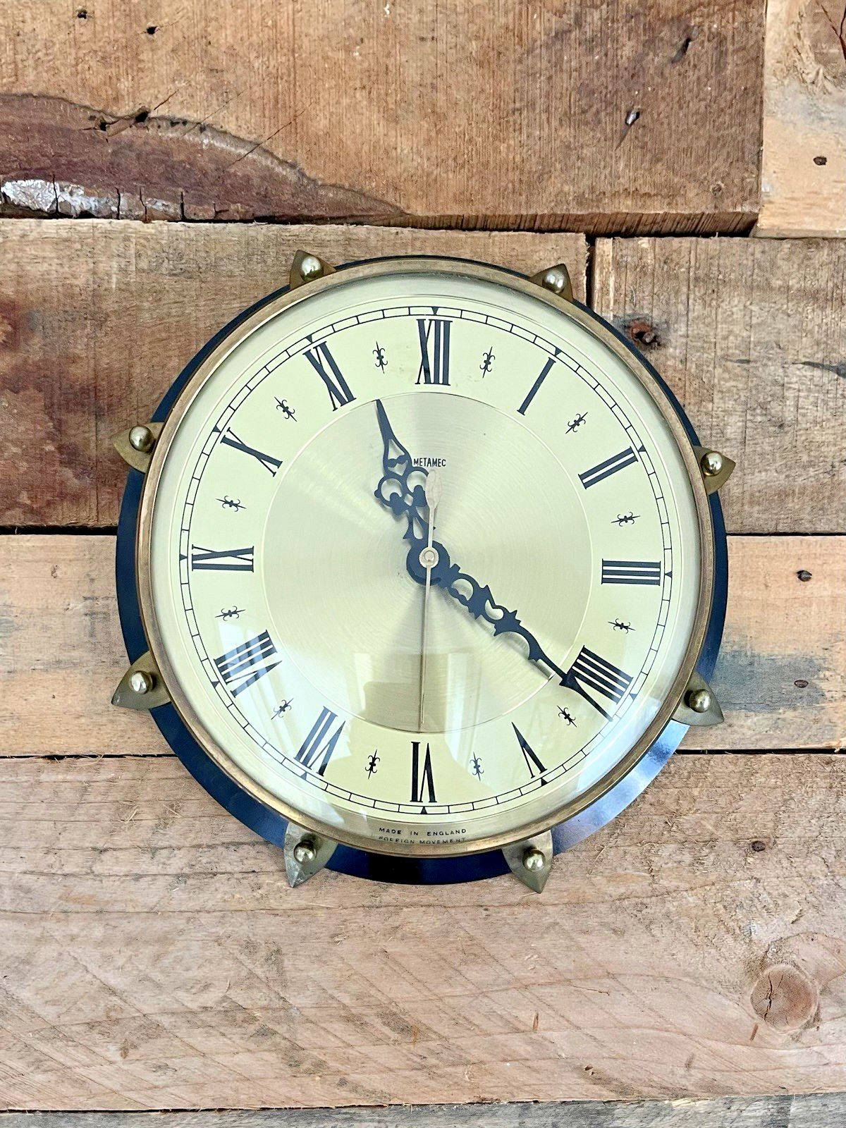 Mid Century 60's 70's Metamec Sunburst Wall Clock Kitchen Office Vintage Retro
