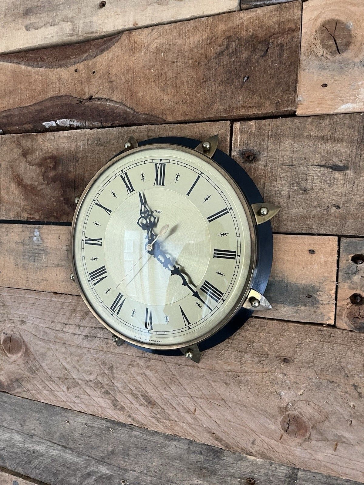 Mid Century 60's 70's Metamec Sunburst Wall Clock Kitchen Office Vintage Retro photo furniture