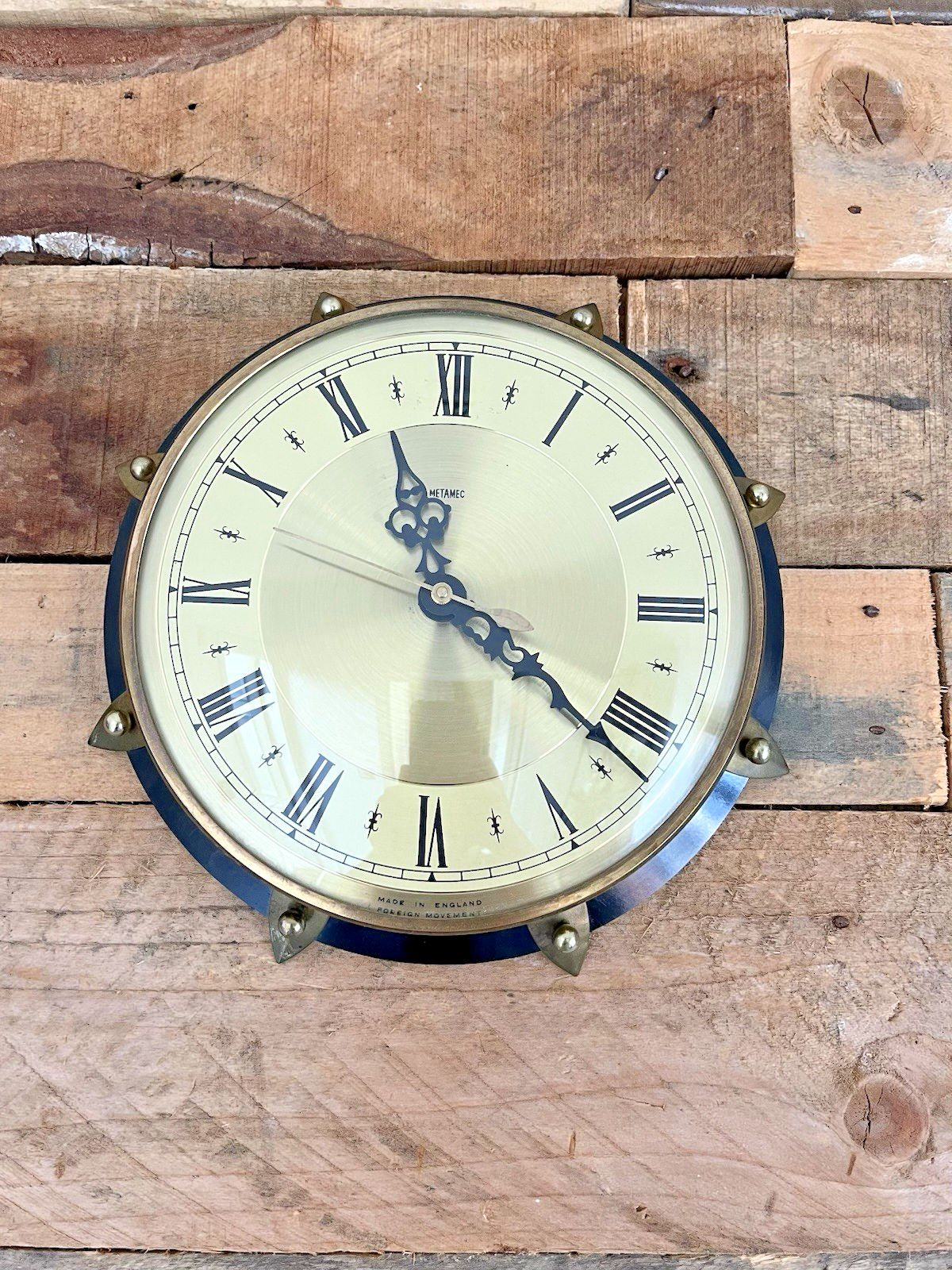 Mid Century 60's 70's Metamec Sunburst Wall Clock Kitchen Office Vintage Retro photo Home Decor