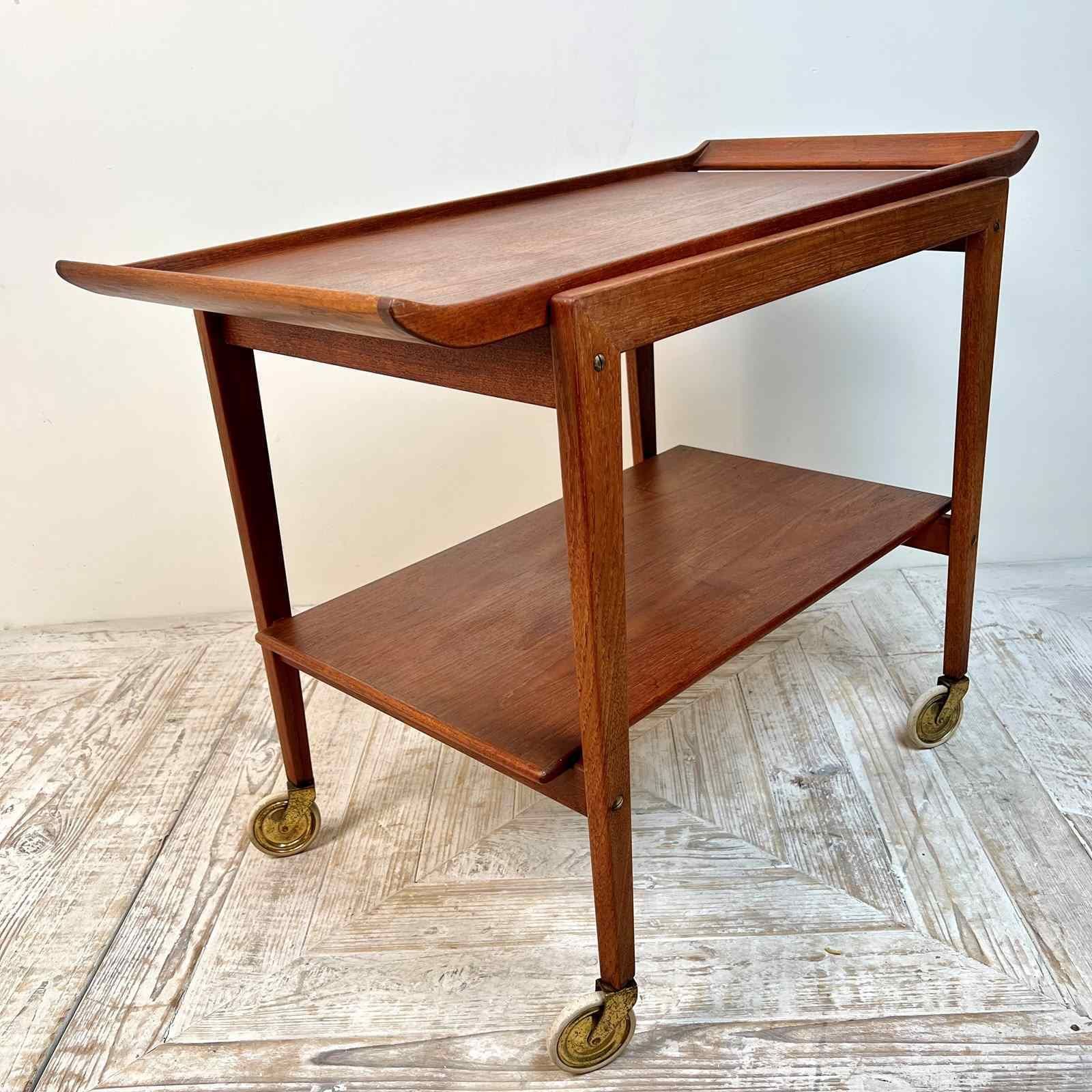 Danish Mcm Tray Top Drinks Trolley By Edvard Kindt Larsen For Soborg Mobler photo 695.0