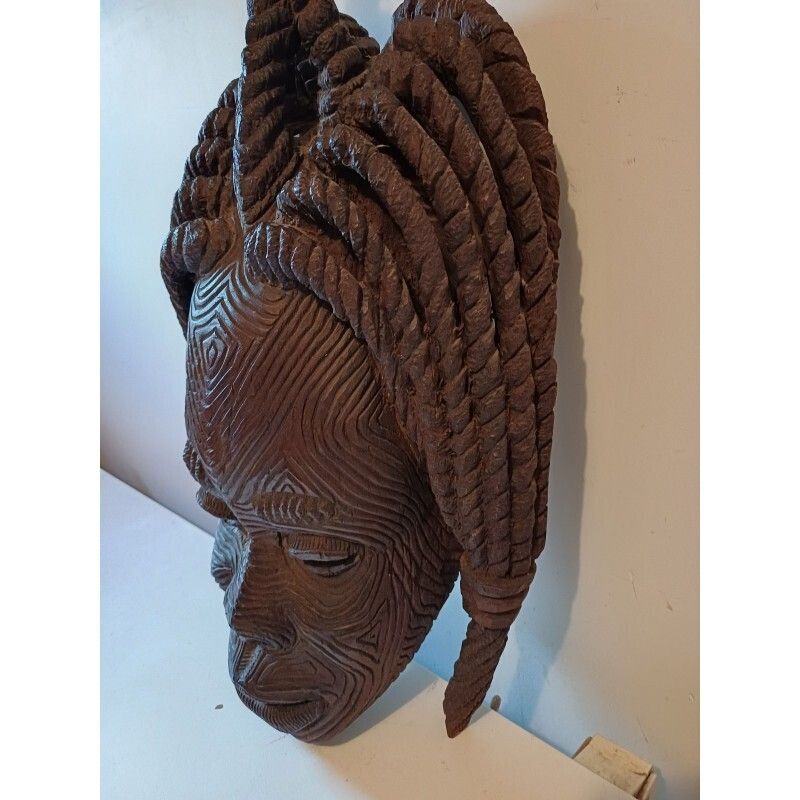 African Wooden Mask Ivory Coast Baoulé photo for sale