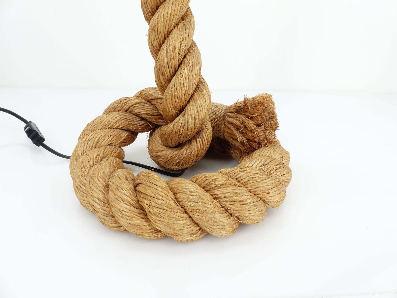 Rope Lamp, Work In The Style Of Audoux & Minet, Circa 1970 1980 photo for sale