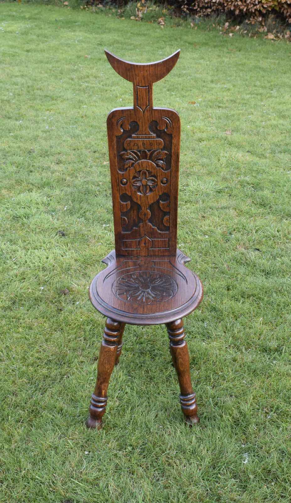 Carved Oak Spinners Chair, 1800s photo for sale