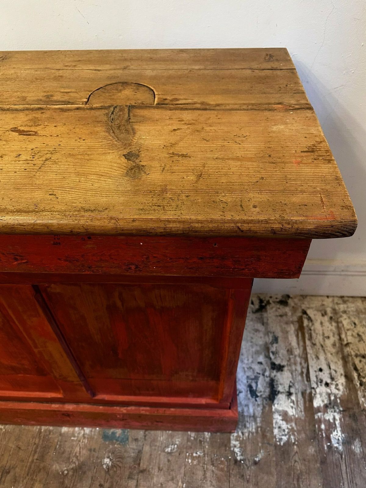 Large Antique 1900's Pitch Pine Shop Counter Rustic Style Ideal For Shops / Cafe photo for sale