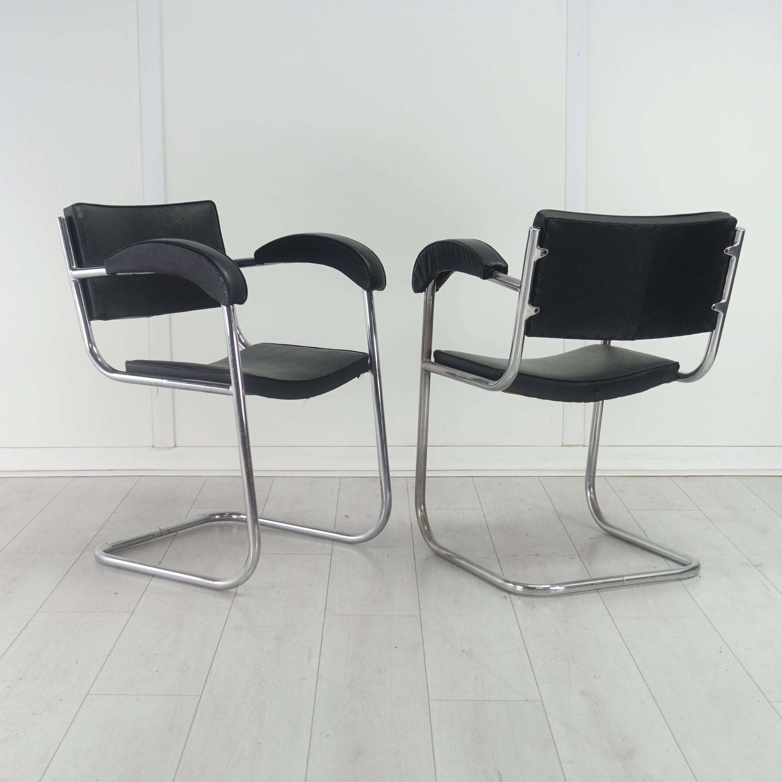 photo furniture Pair Of Art Deco Arm Chairs By Serge Chermayeff English 1930's