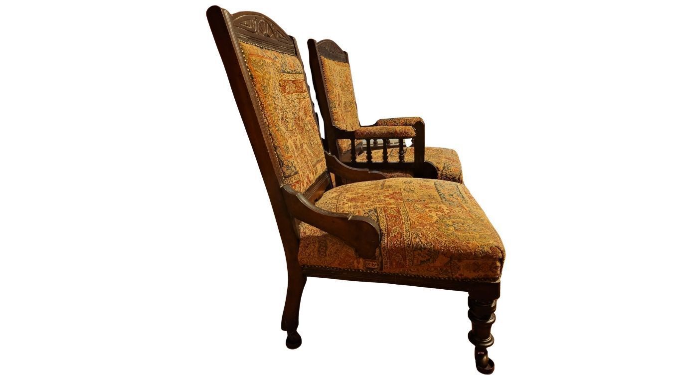 Pair Of Edwardian Grandparent Chairs photo for sale