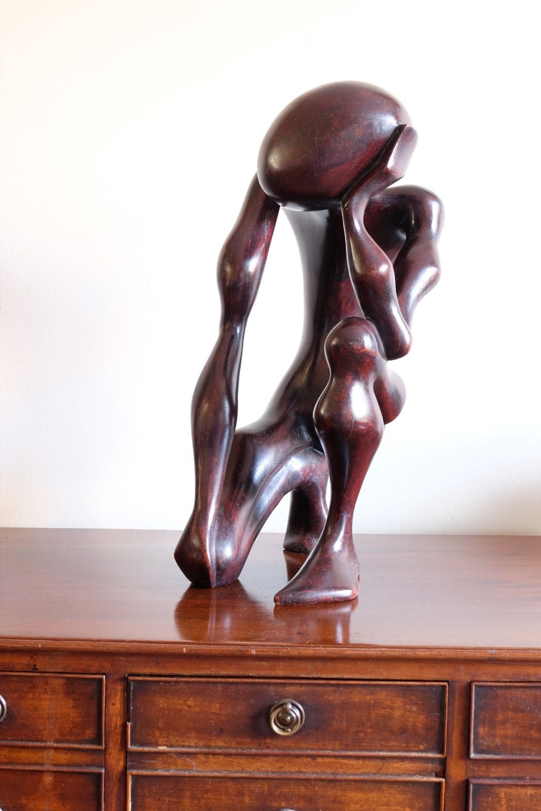 photo buy African Abstract Mahogany Sculpture Inspired By Rodin And Henry Moore