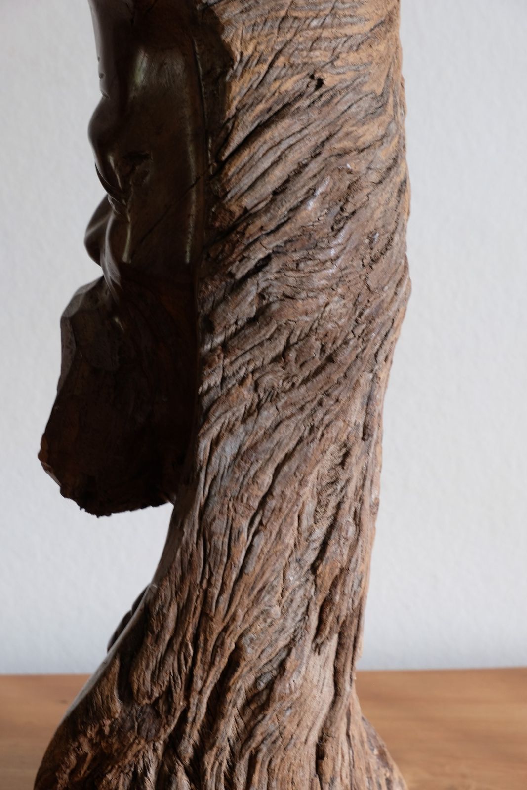photo vinterior Makonde Root Wood Bust – Tribal Elder Portrait Sculpture