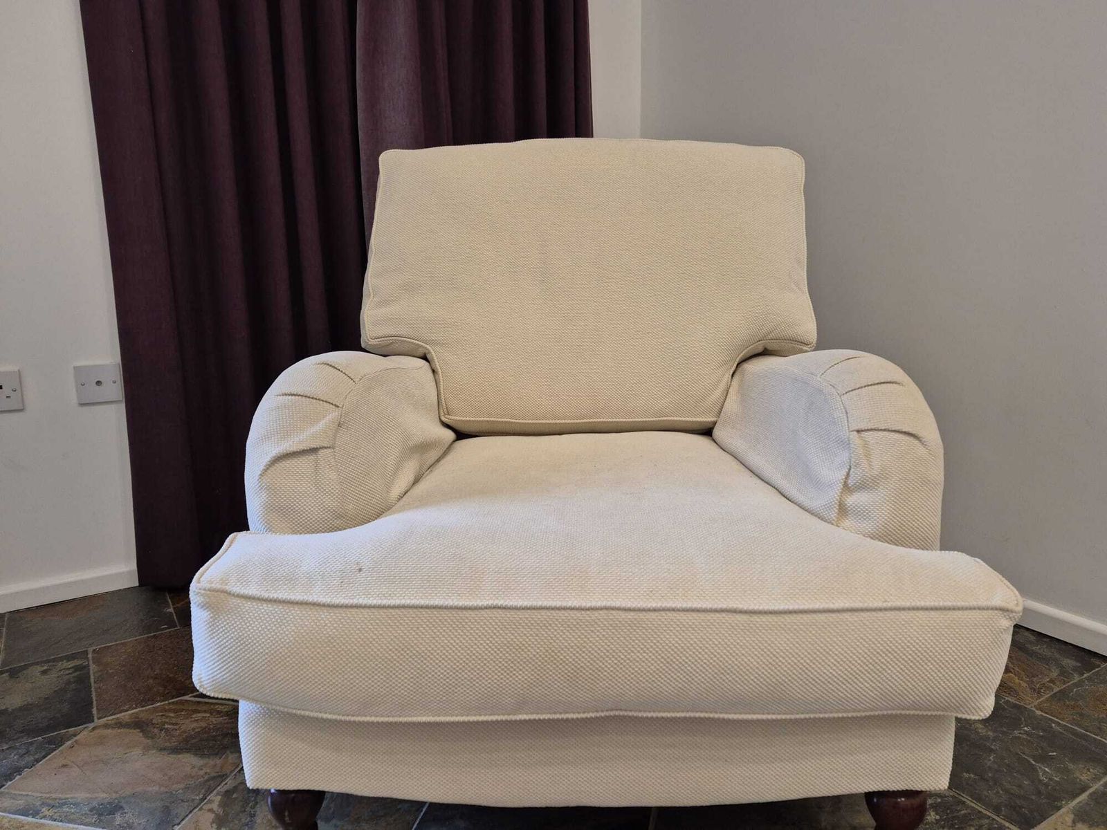 Comfortable Oka Armchair And Matching Footstool photo furniture