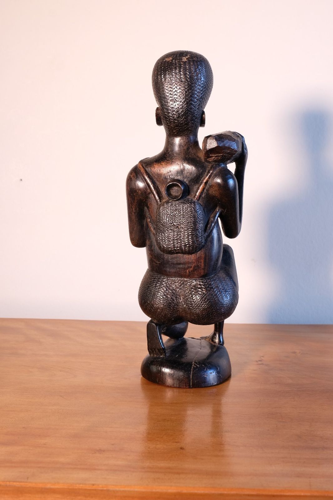 East African Solid Ebony Sculpture Mother And Child 34.5 Cm photo furniture