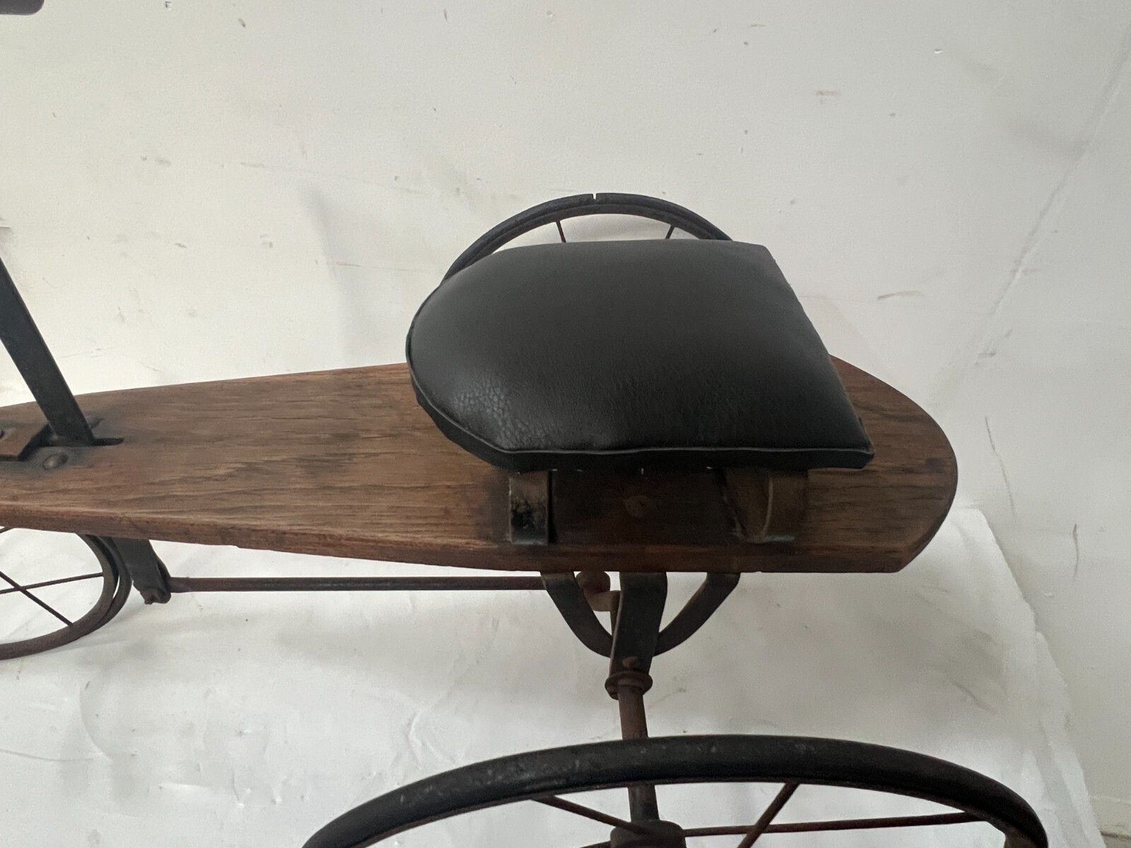 photo furniture "La Draisienne" Antique Children's Iron And Wood Tricycle 20th Century