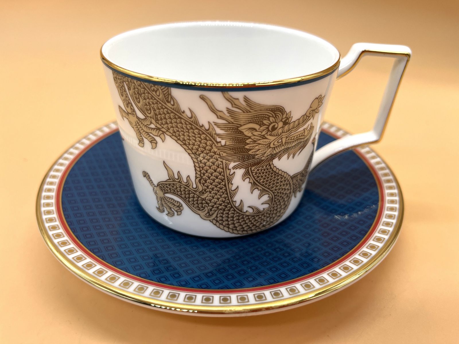 Wedgwood China Oriental Legend Design Tea Cup & Saucer Duo.