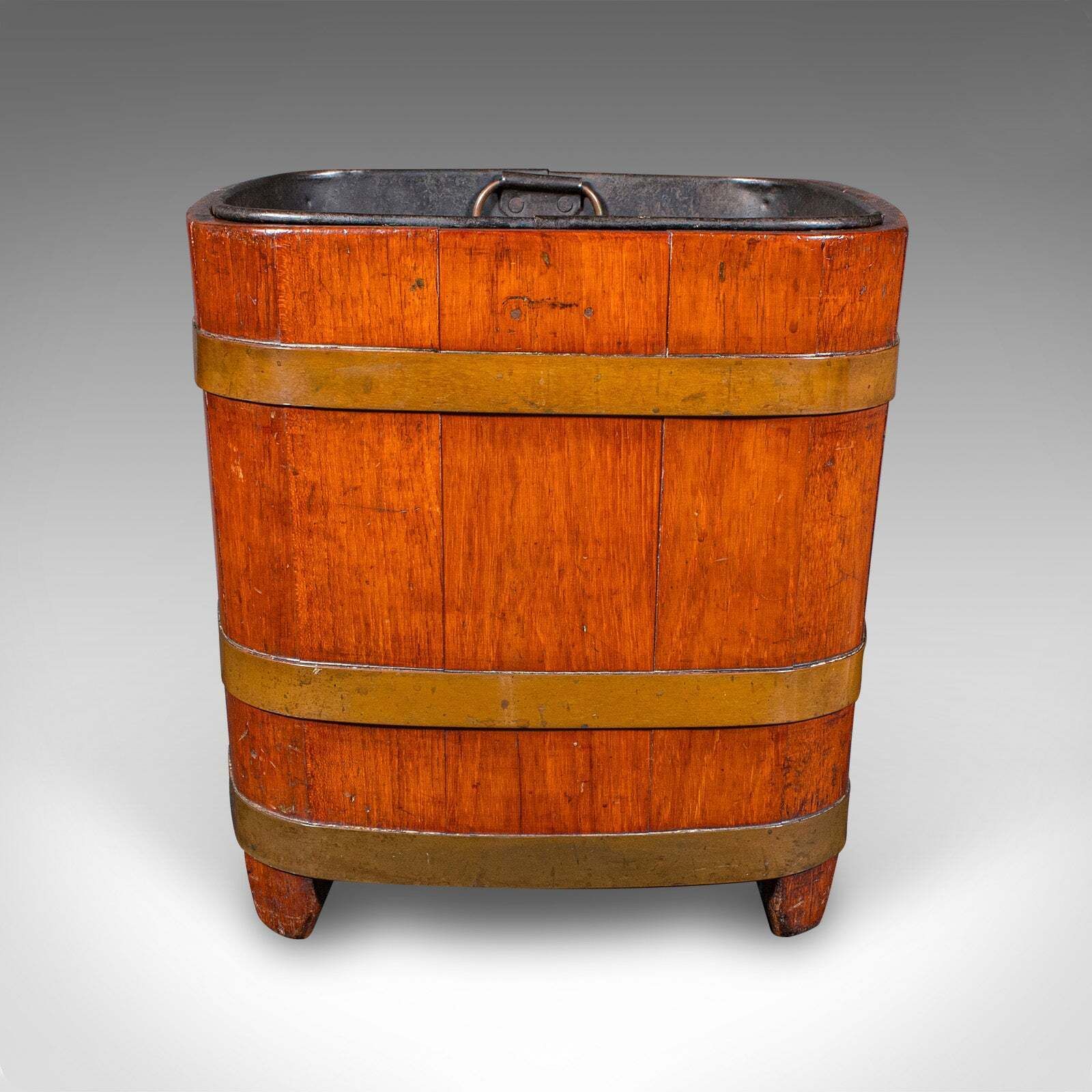 Antique Fireside Store, English, Hearthside Coal Bin, Log Basket, Late Victorian photo vinterior