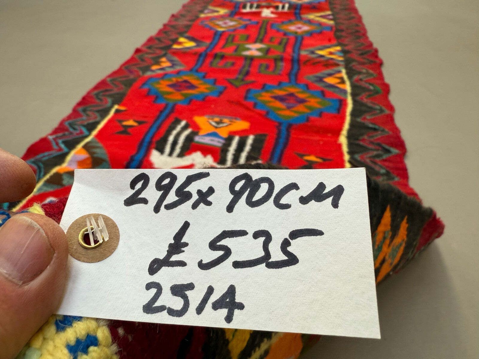 photo vintage Turkish Kilim Runner 295x90 Cm, Vintage Kelim Rug, Eagles And Scorpions 2514
