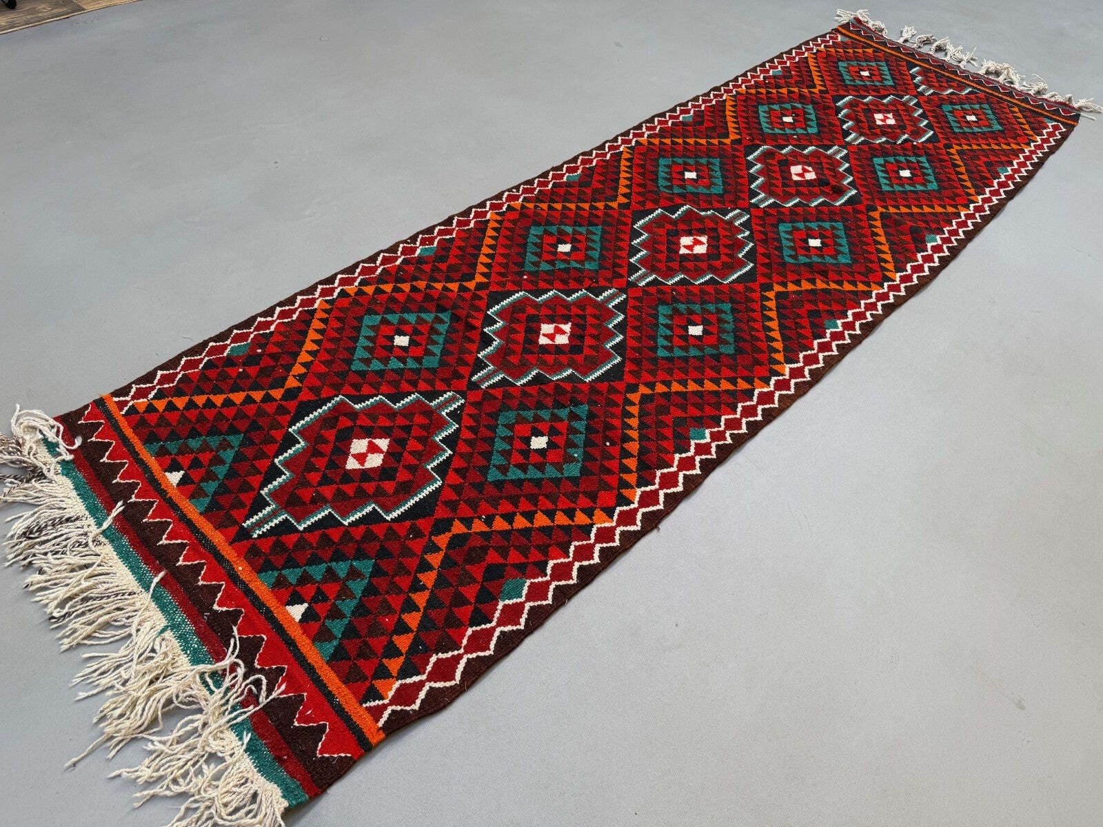 Turkish Kilim Runner 330x100 Cm, Vintage Kelim Rug, Long And Narrow photo 486.0