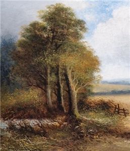 1912 Oil On Canvas   Shere Surrey   Mulready   Signed And In Original Fram photo for sale