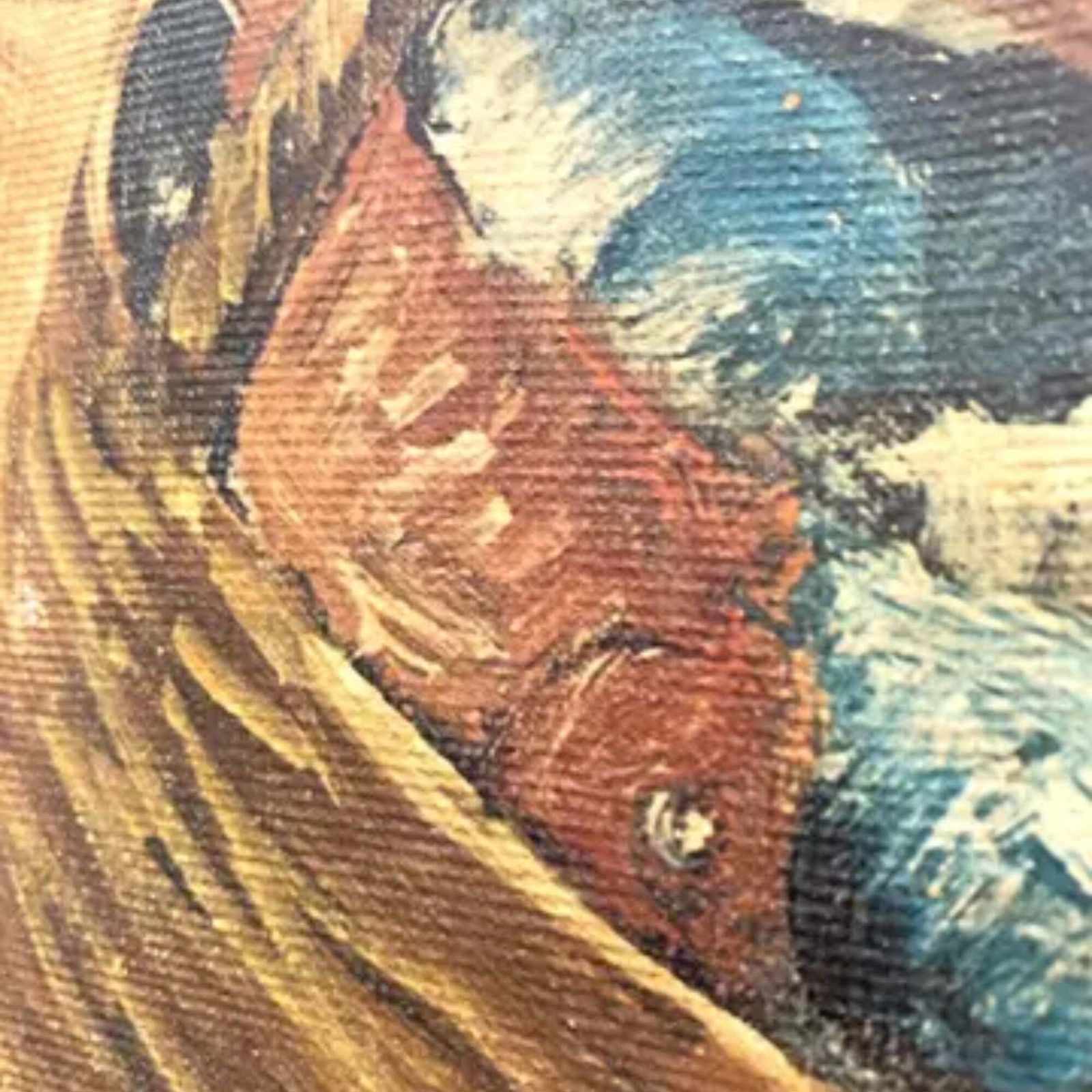 Oil Painting, G. De Curtis, Signed Canvas, Young Italian Fisherman, Late 20th Century photo for sale