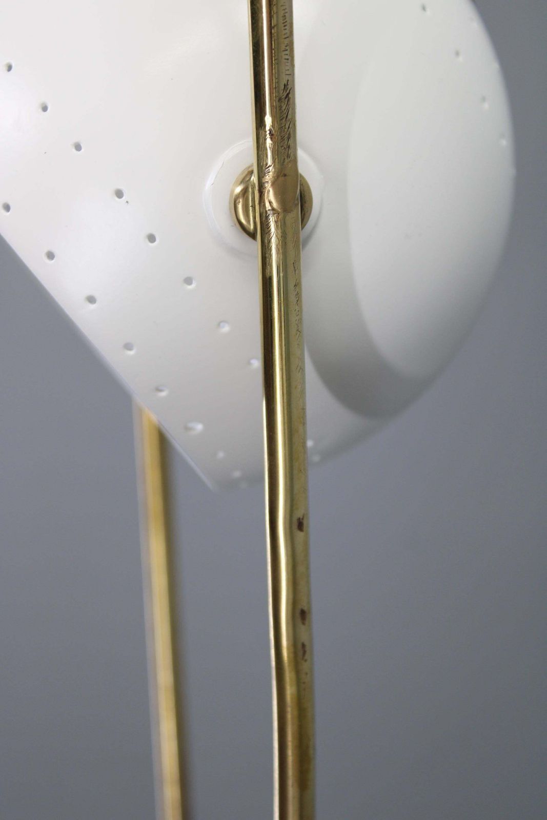 photo for sale Rare Angelo Lelii Adjustable Italian Marble And Brass Floor Lamp, 1952