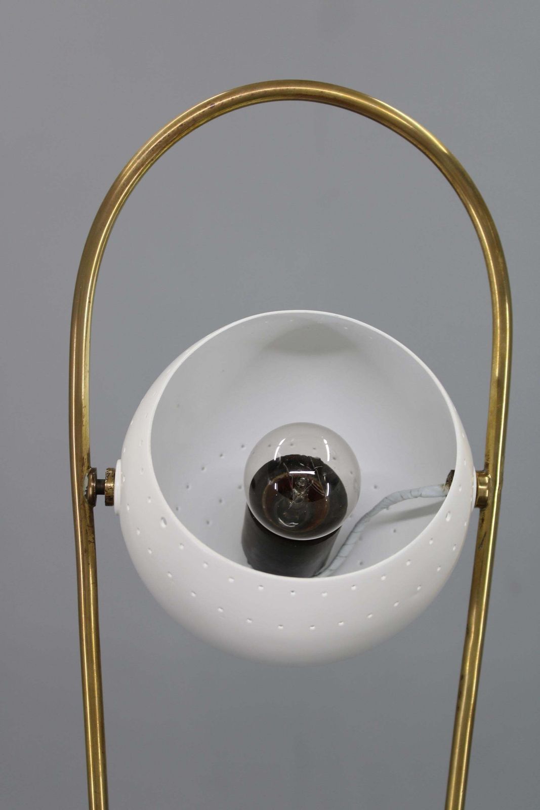 Lighting Rare Angelo Lelii Adjustable Italian Marble And Brass Floor Lamp, 1952 photo