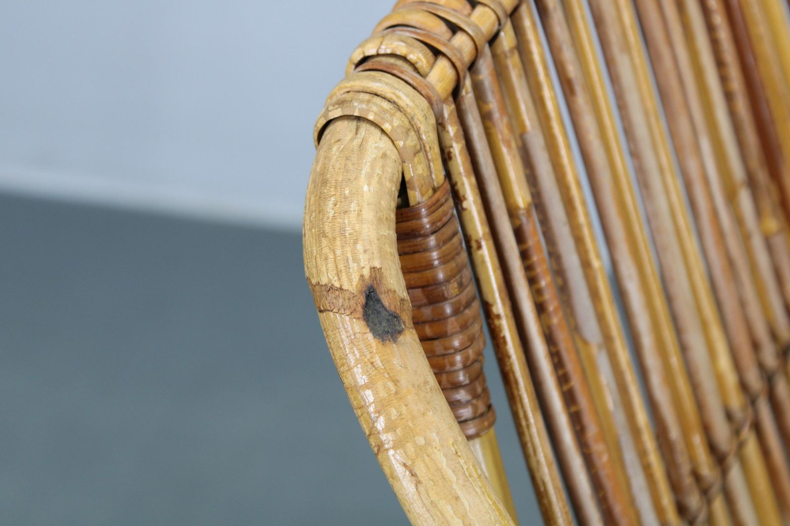 Zeldzaam Paar Alan Fuchs Voor Uluv Rotan Loungestoelen, Tsjecho Slowakije, Jaren 1960 photo 730.0