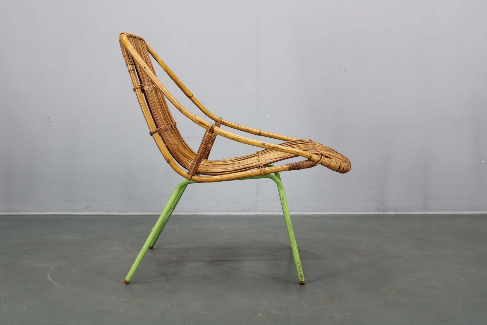 photo vintage Rare Pair Of Alan Fuchs For Uluv Rattan Lounge Chairs, Czechoslovakia, 1960s