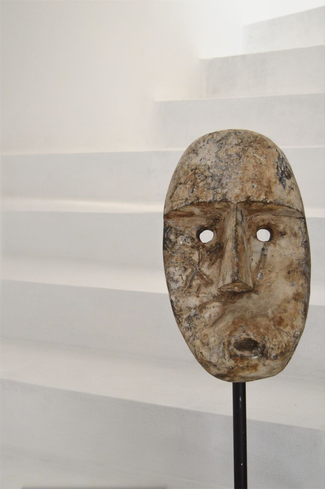 Carved Timor Island Mask Head Sculpture Contemporary photo furniture